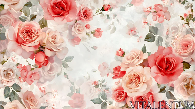 Coral Whispers: Blossoming Roses in Dreamy Soft Light