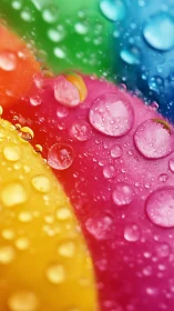 Macro optical study of water droplets on chromatic surface.