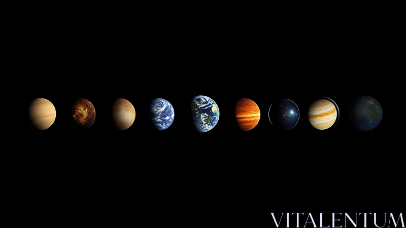 Planets of the solar system align against deep black space