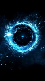 Electrified cosmic vortex radiates blue stellar energy.