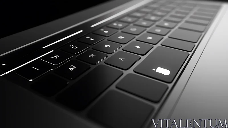 Sleek backlit laptop keyboard glows with minimalist design.
