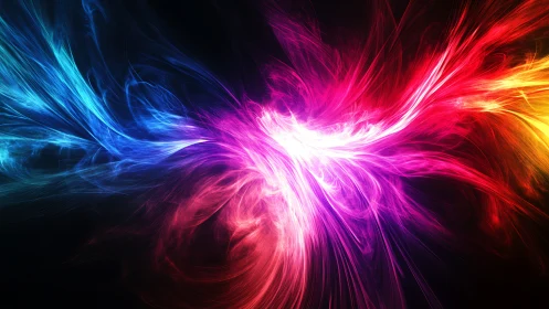 Color storms collide and braid light into a radiant vortex