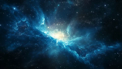 Stellar nebula burst rendered with luminous deep-space gradients