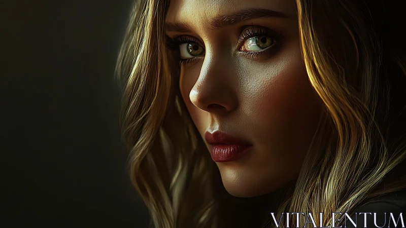 Golden hush around a watchful gaze in cinematic closeup.