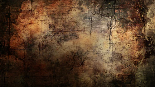 Textured rusted wall surface shows layered weathered decay