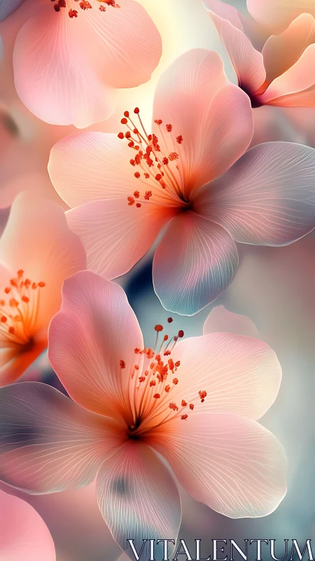Luminous Bloom Dance: Radiant Petals Whisper Soft Brilliance.