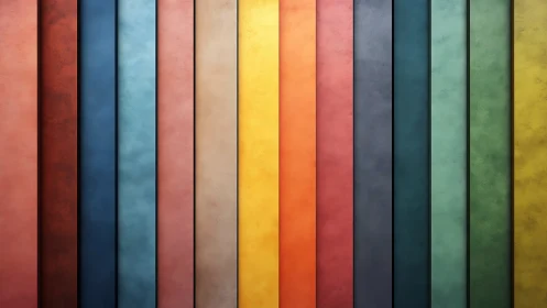 Vertical color panels form a textured multicolor wall pattern