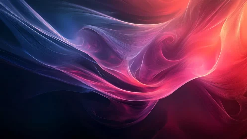 Luminous flowing light waves in magenta, coral and sapphire tones.