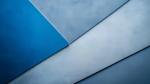 Intersecting blue planes sketch a cool geometric hush.