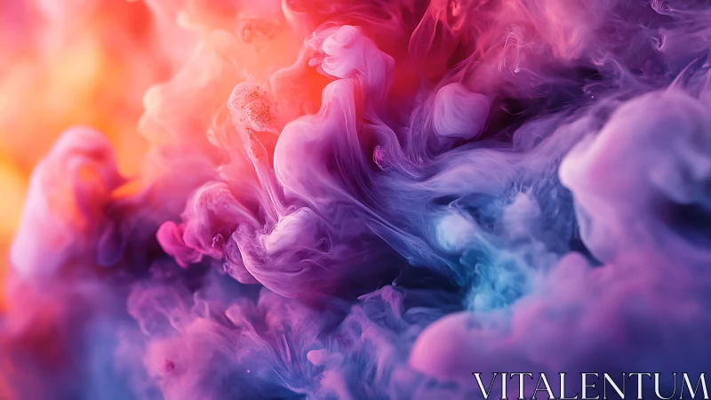 Billowing clouds of colorful ink drift in dreamy motion