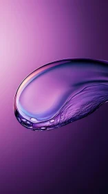 Iridescent liquid arc in minimal violet 3D composition.