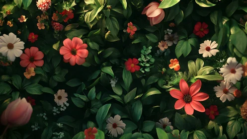 Garden of Joy: Blooming Colors in Lush Green.