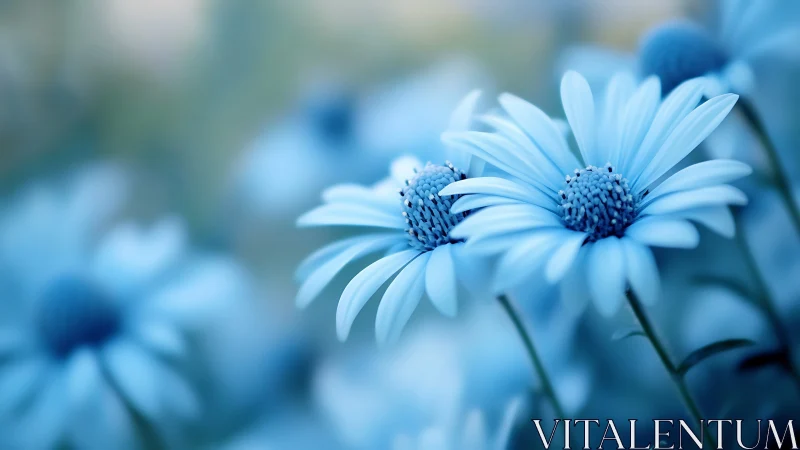 Daisies in Blue Spectral Light Display