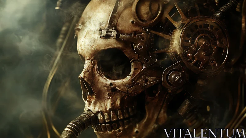 Biomechanical skull merges bone structure with exposed gears