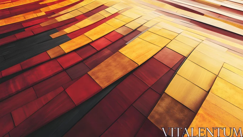 Abstract geometric pattern with warm red and yellow tiles, digital art.