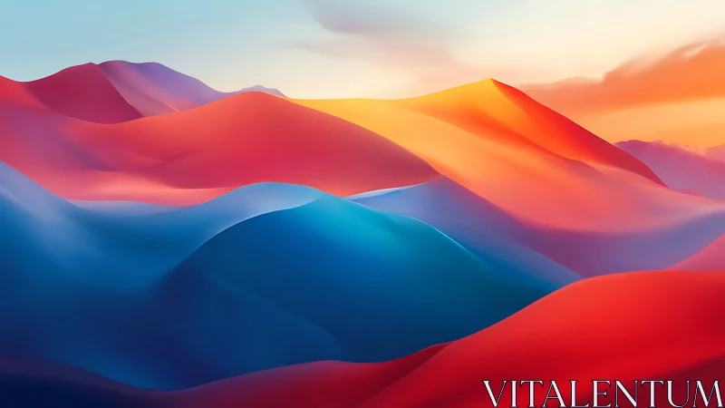 Chromatic dunes of sunrise dreaming over liquid hills.