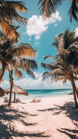Tropical Paradise Awaits Under Swaying Palms.