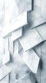 Layered white geometric panels create a cool abstract depth