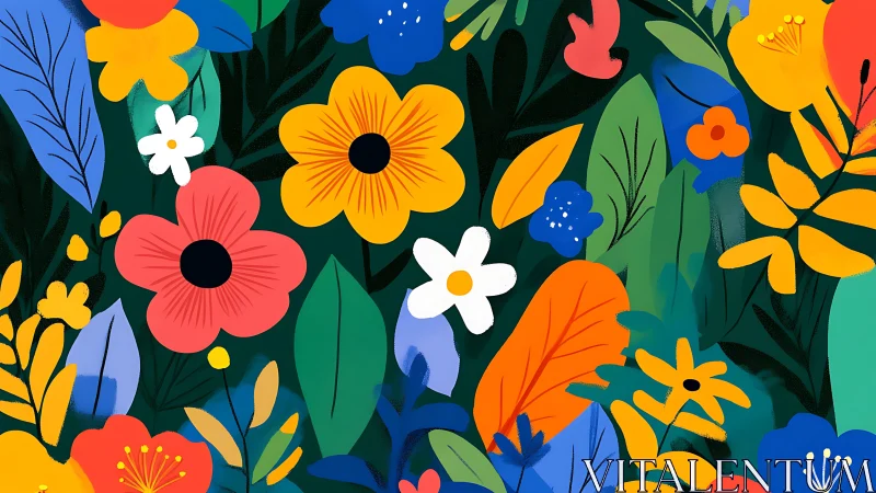 Saturated Botanical Composition: Maximalist Flora with Chromatic Layering.