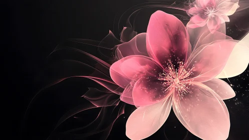 Luminous Pink Blossoms Dancing in Graceful Elegance.