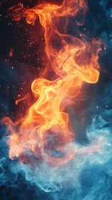 Fire and Ice Dance in Cosmic Flames.