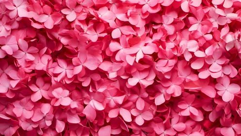 Pink Hydrangea Blossoms in Full Bloom.