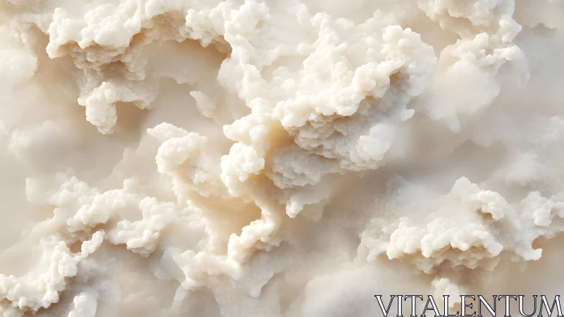 Soft Creamy Cloudscape in Dreamy Abstract Digital Art Style.