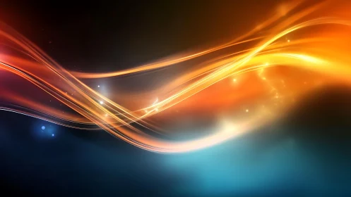Luminous Wave: Abstract Energy in Orange and Blue.