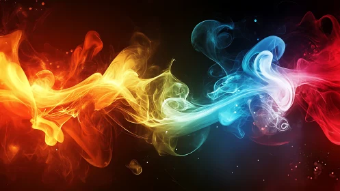 Color energy streams collide in luminous abstract motion.