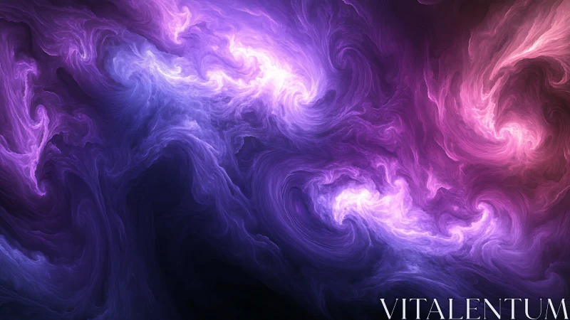 Violet nebula vortexes forming luminous cosmic swirls.