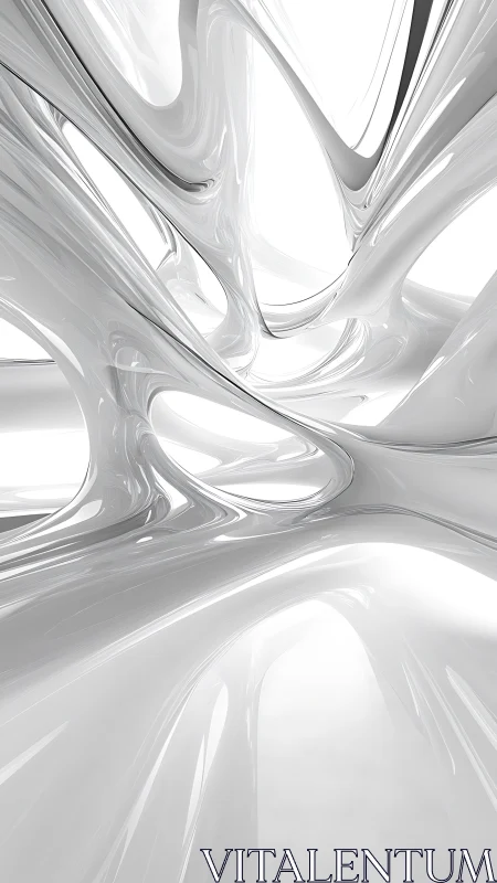 Parametric chrome ribbons form fluid, high-key 3D continuum