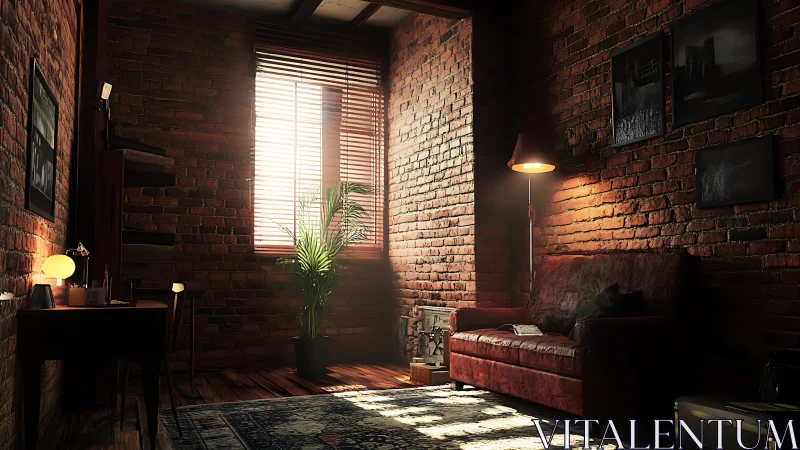 Sunlit brick refuge lets dust motes dance through quiet air