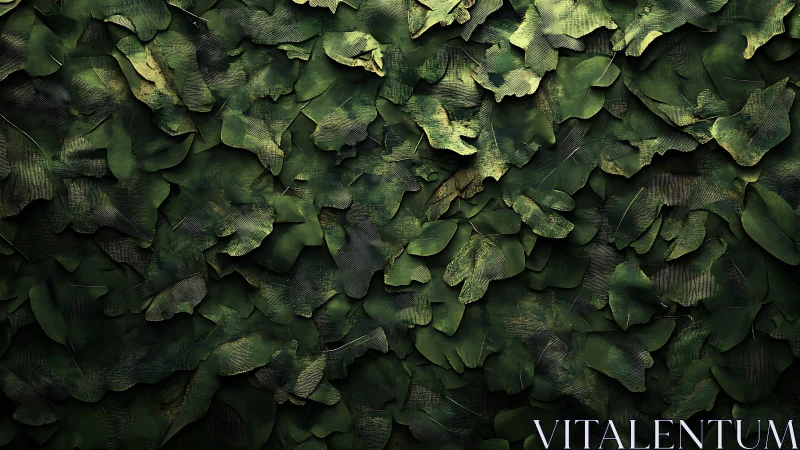 Leaf-clad whispers quietly quilt a deep emerald wall