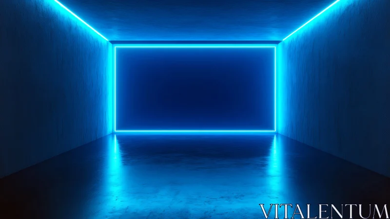 Neon void corridor humming with electric blue horizons.