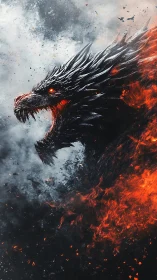 Volcanic draconic profile in asymmetric pyroclastic eruption.