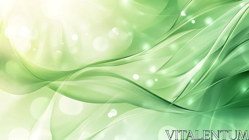 Green luminous waveforms with translucent flowing gradients.