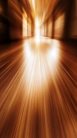 Golden light corridor with intense motion blur effect.
