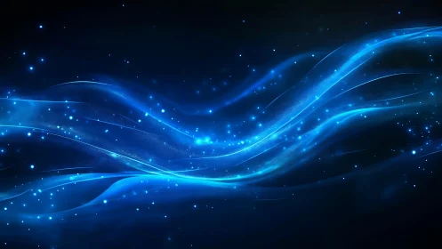 Energetic blue plasma waves on deep cosmic gradient background