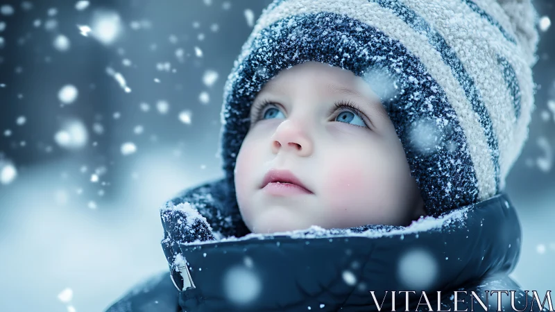 Child in Winter: Chromatic Temperature & Textural Frost Composition.