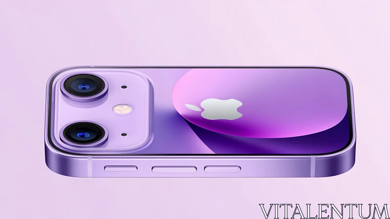 Premium Purple iPhone Smartphone with Dual Camera System.