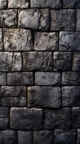 Detailed stone wall texture with weathered grey blocks.