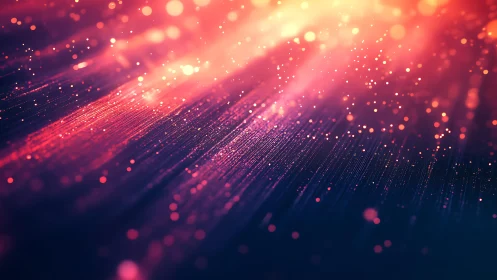 Vibrant Abstract Light Streaks and Particle Bokeh Digital Art.