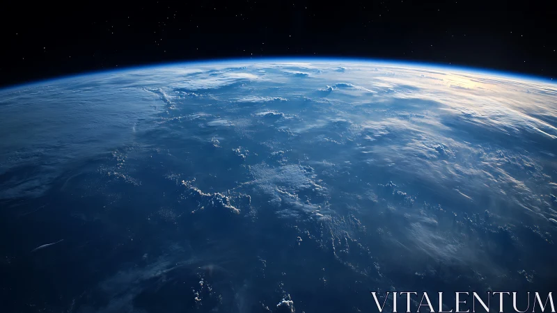 Curved view of Earth&rsquo;s atmosphere rendered in crisp photorealism