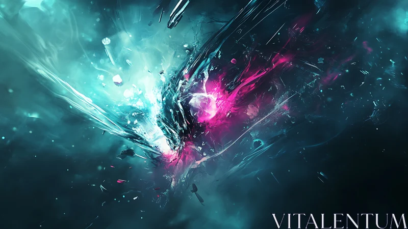 Cosmic prism shatters into neon tides of starlit color.