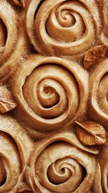 Swirled cinnamon rose dough blooms with sugared warmth.