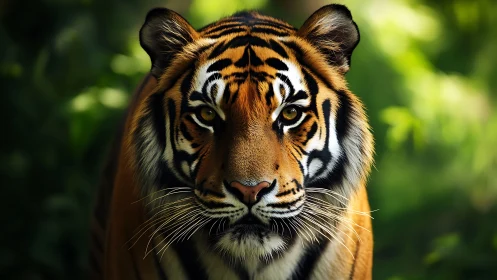 Quiet jungle moment with a watchful, golden-eyed tiger.