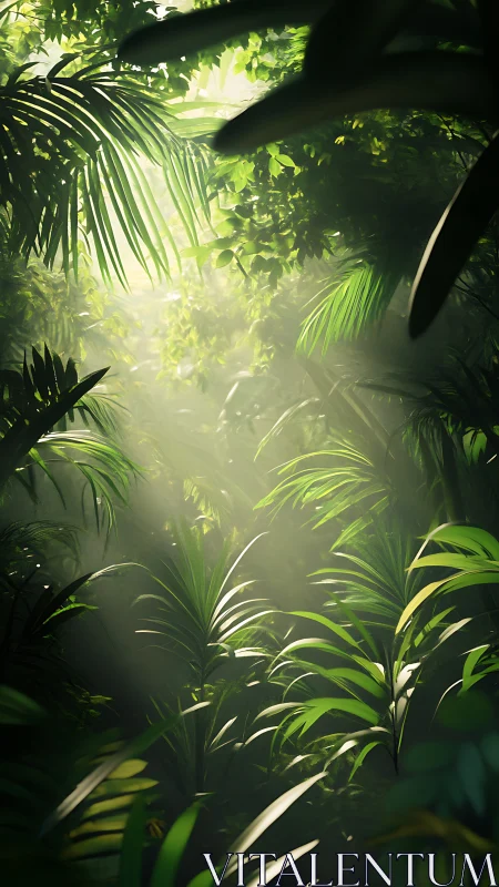 Tropical Rainforest Canopy Rendered Through Atmospheric Depth.
