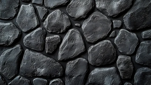 Dark stone wall texture with uneven rocks, realistic and moody.
