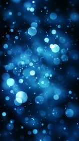 Midnight blue bubbles drift like sleepy planets in orbit