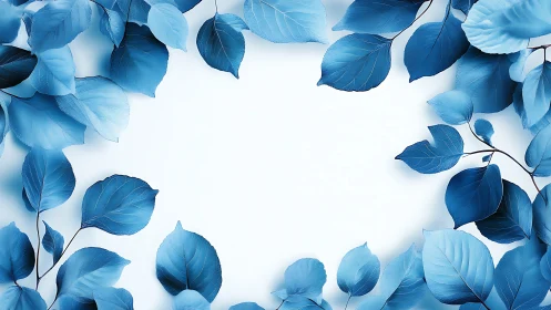 Gentle blue leaves framing a calm, inviting open space.